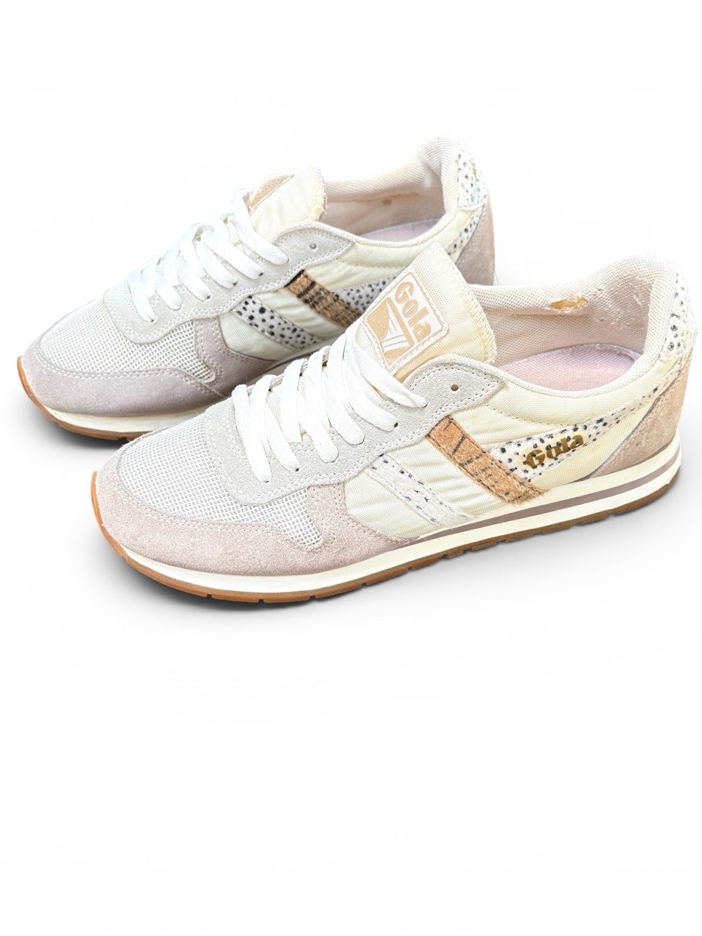Gola Women's Cream, Beige & Light Brown Retro Sneakers